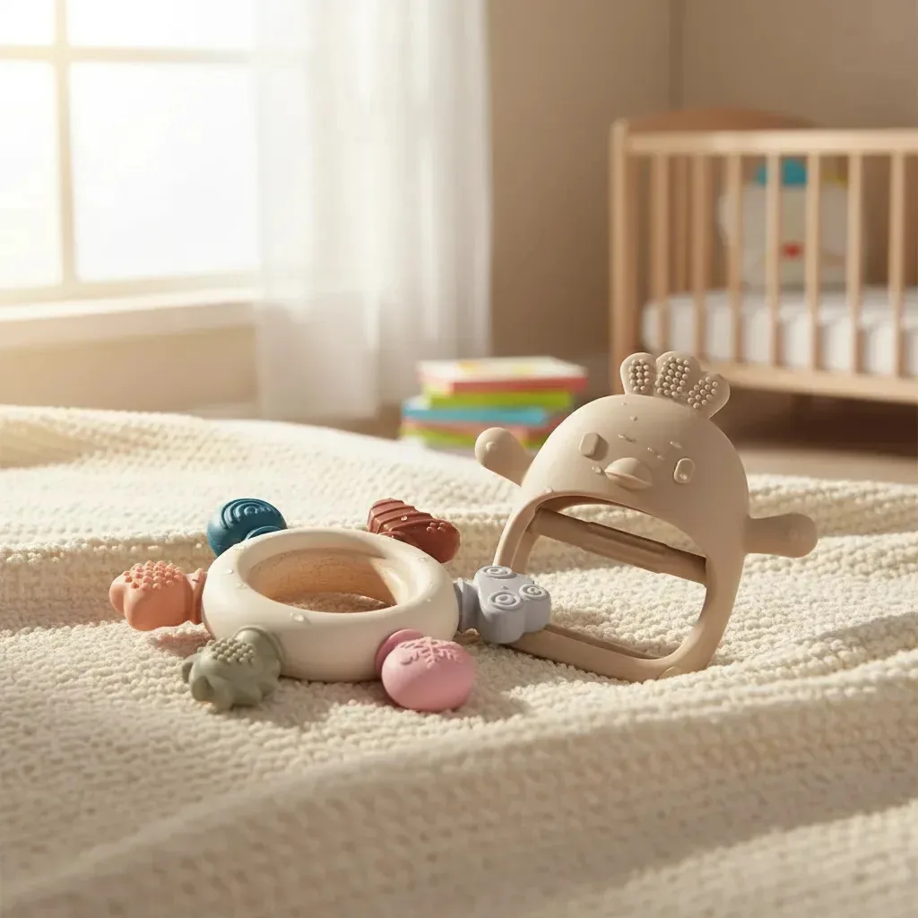 Cordões para bebês, dentes e brinquedos de silicone para bebês