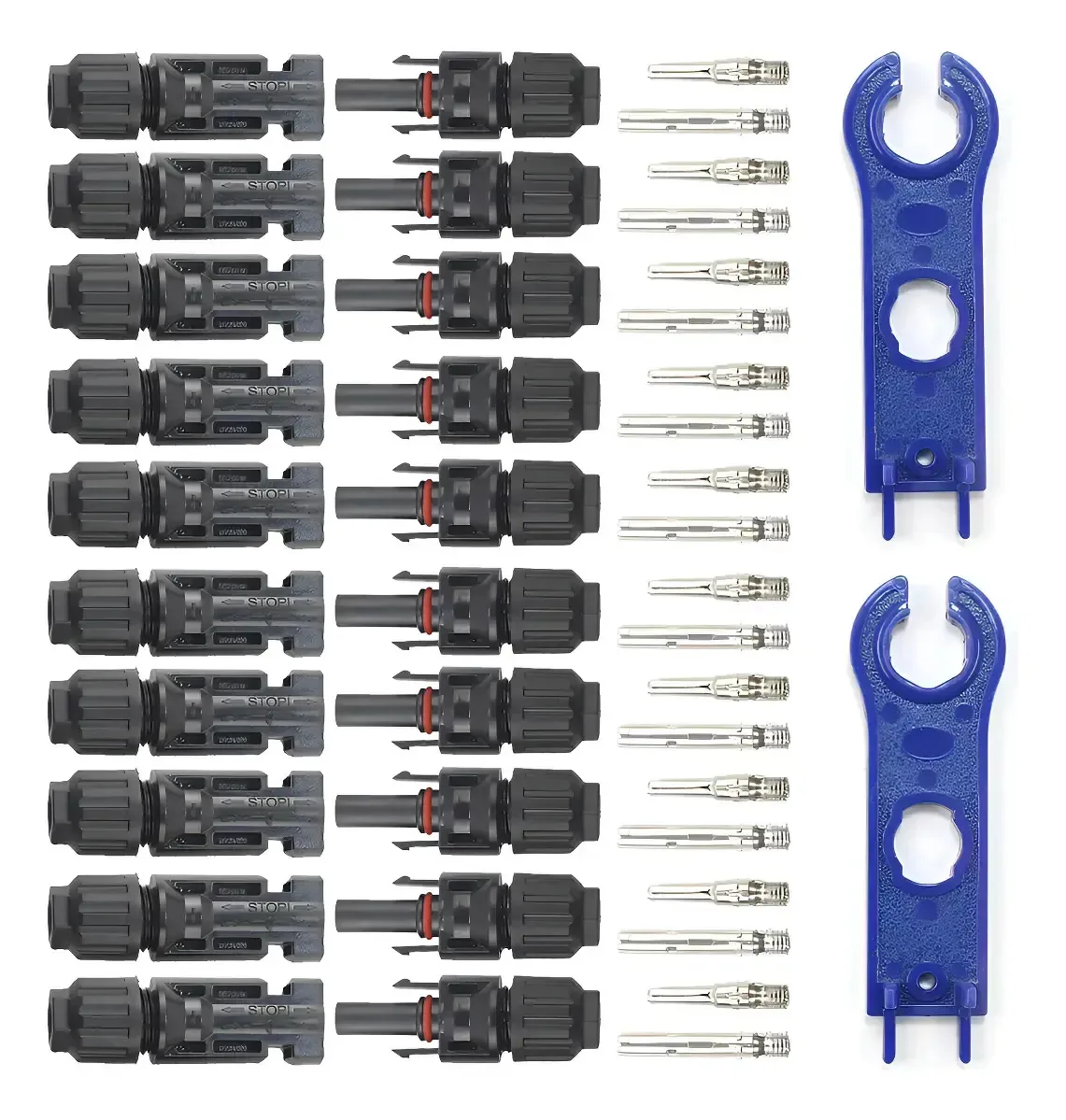 10 pares de conectores de painel solar fotovoltaico macho Mc4