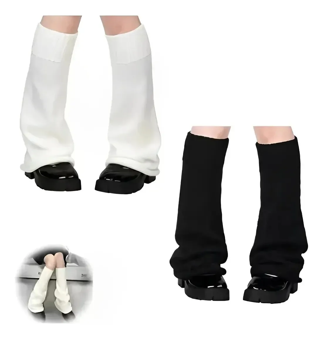 Aquecedores de pernas Kawaii, 2 pares, acessórios Lolita