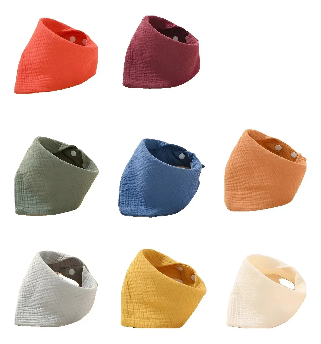 Babadores estilo bandana para bebês recém-nascidos, 8 peças