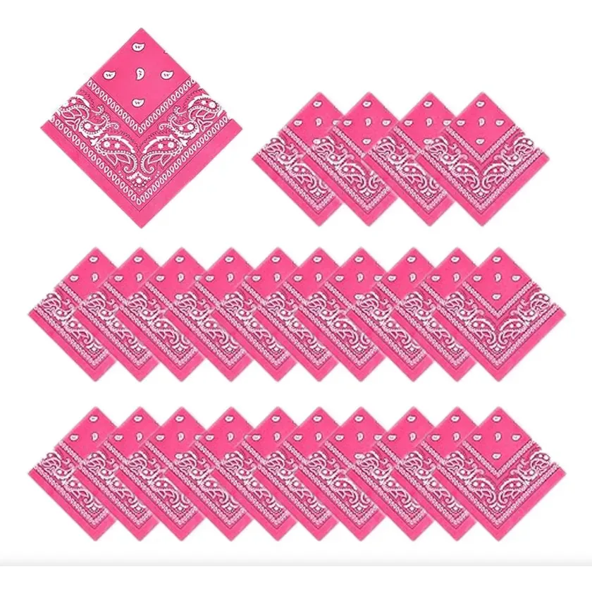 24 cores baratas Paliacate para crianças e adultos por atacado, festa, design de tecido com ponto rosa