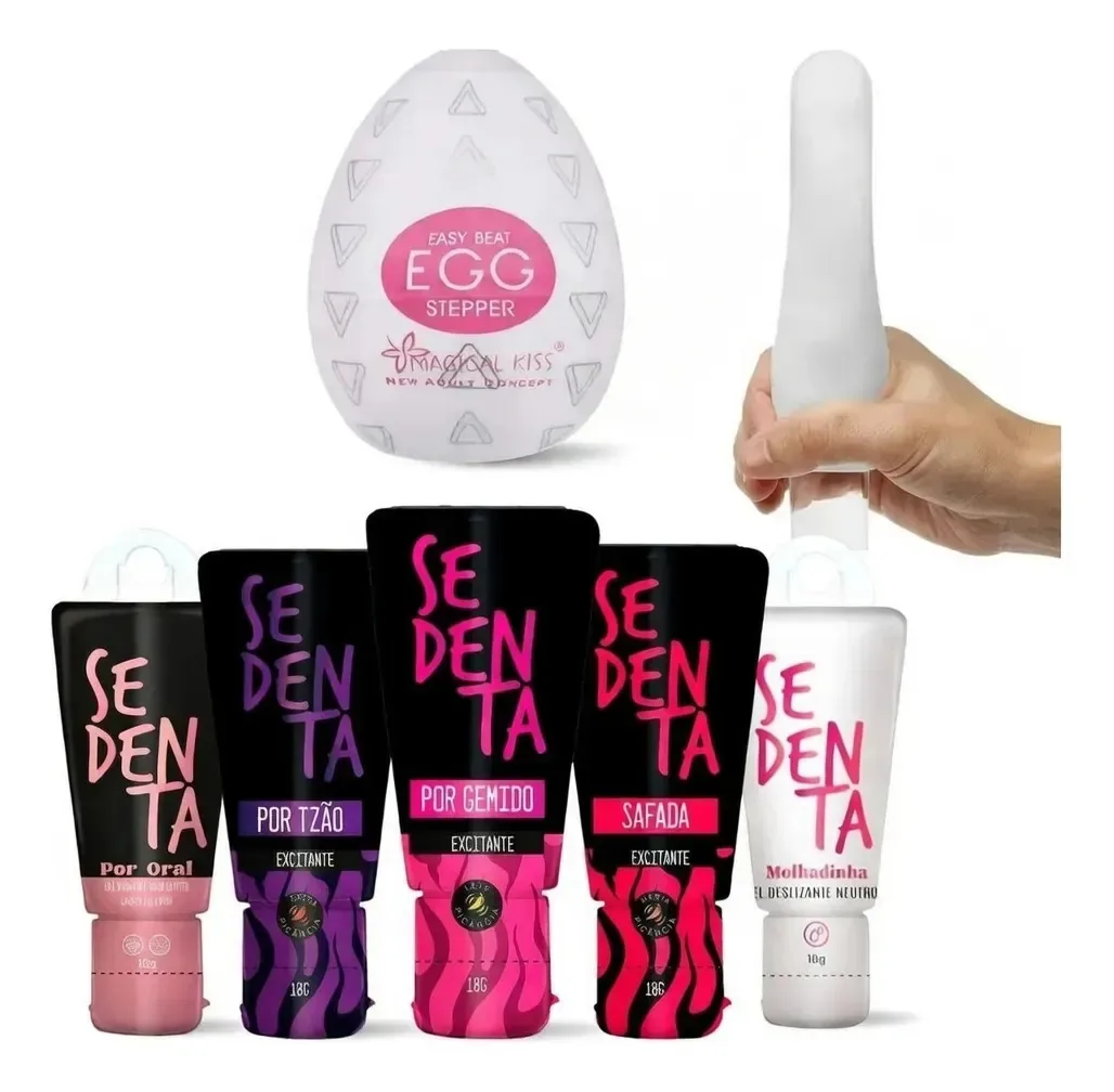 Kit 01 Egg Massageador + 5 Gel Lubrificante | Rápido