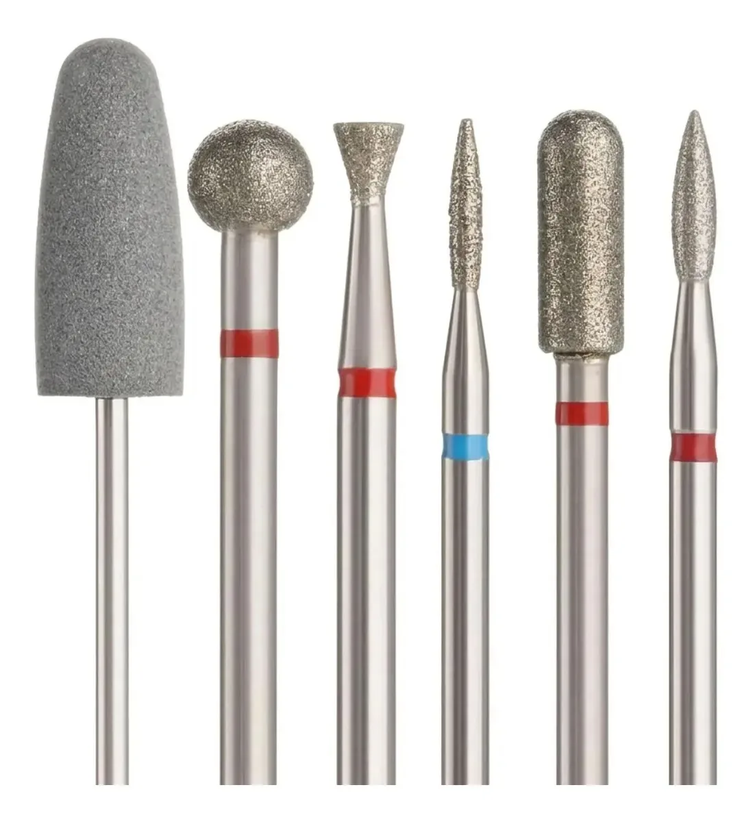Kit 6 Broca Diamantada Podologia Manicure Corte Preciso Metal