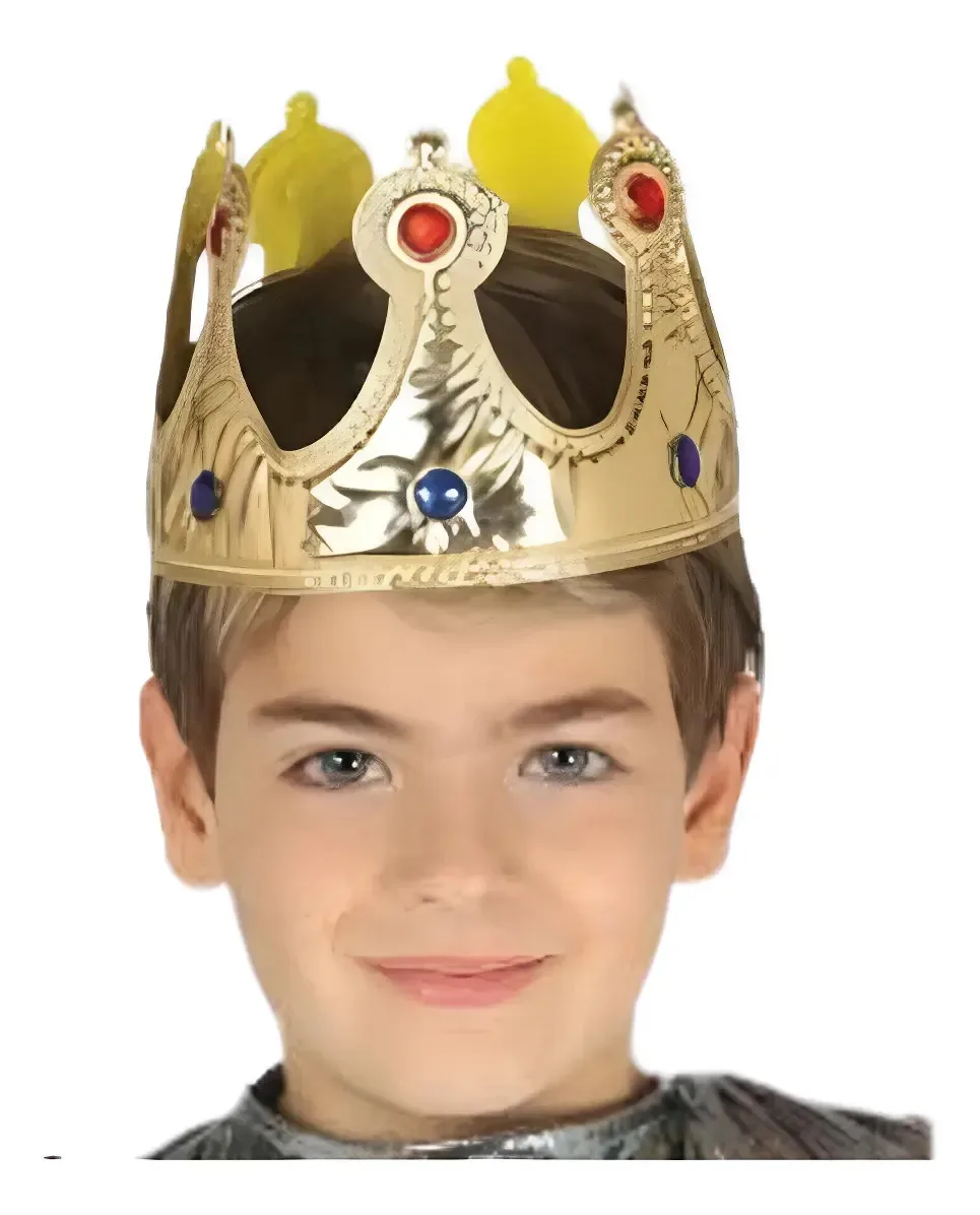 Tecido metálico dourado King's Crown para crianças e adultos