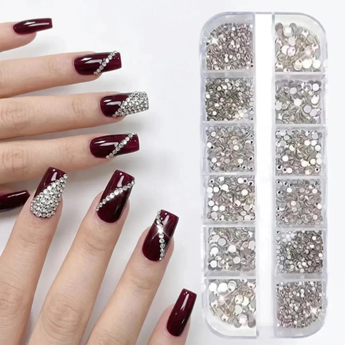 Kit de pedra decorativa de cristal para unhas Pedreria Strass