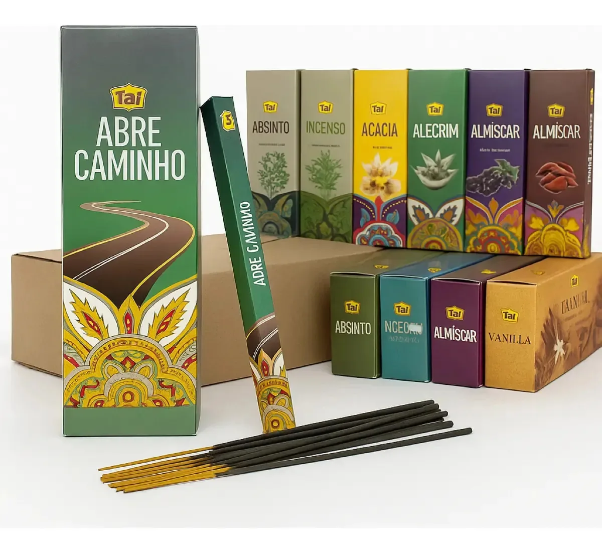 Incenso Taj 60 Aromas Diverso Limpeza Proteção E Paz Natural Fragrância Acácia