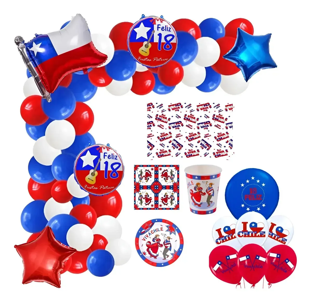 Conjunto de balões e decoração de festa Happy 18