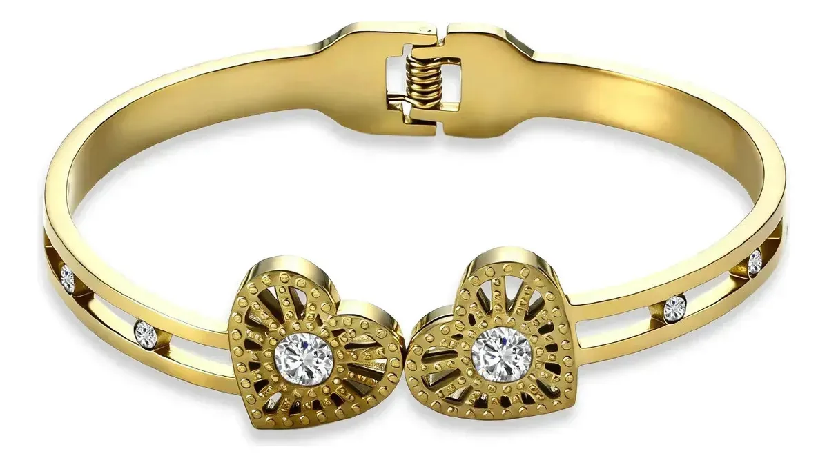 Pulseira Dourado Coração Dourado
