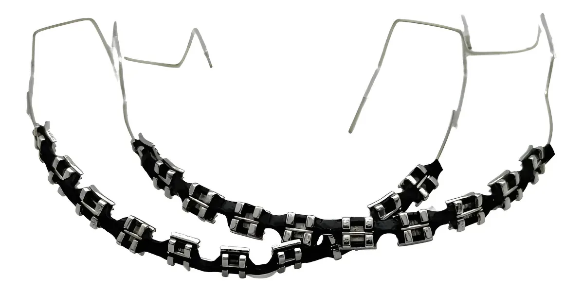 1 par de aparelhos falsos, aparelhos coloridos para dentes, cor preta