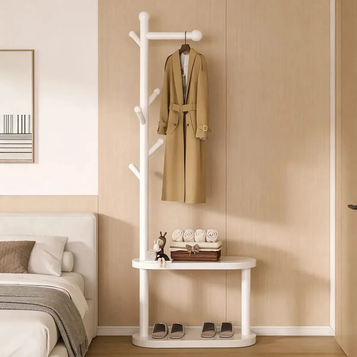 Cabideiros Supcozy Perchero de madera Poleiro Branco
