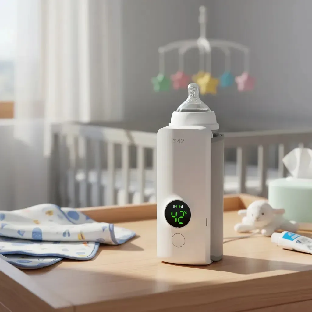 Aquecedor portátil de leite ou mamadeira sem fio, cor branca clara, aquecedor de alimentos 2rl para crianças