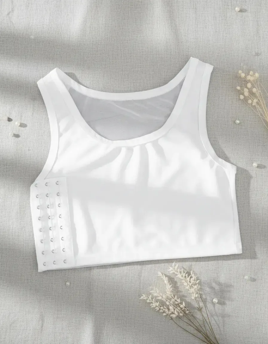 Camiseta Íntima De Compressão Peitoral Chest Binder W Tops Cor Branco Tamanho GG/XL