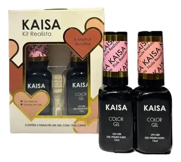 Kit 2 Esmaltes Realista Em Gel Para Francesinha Kaisa 12ml