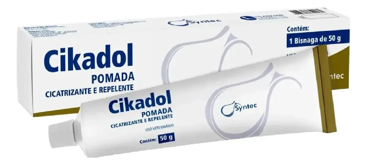 Pomada Cikadol Cicatrizante Ferida Cães Gato Equinos Bovinos