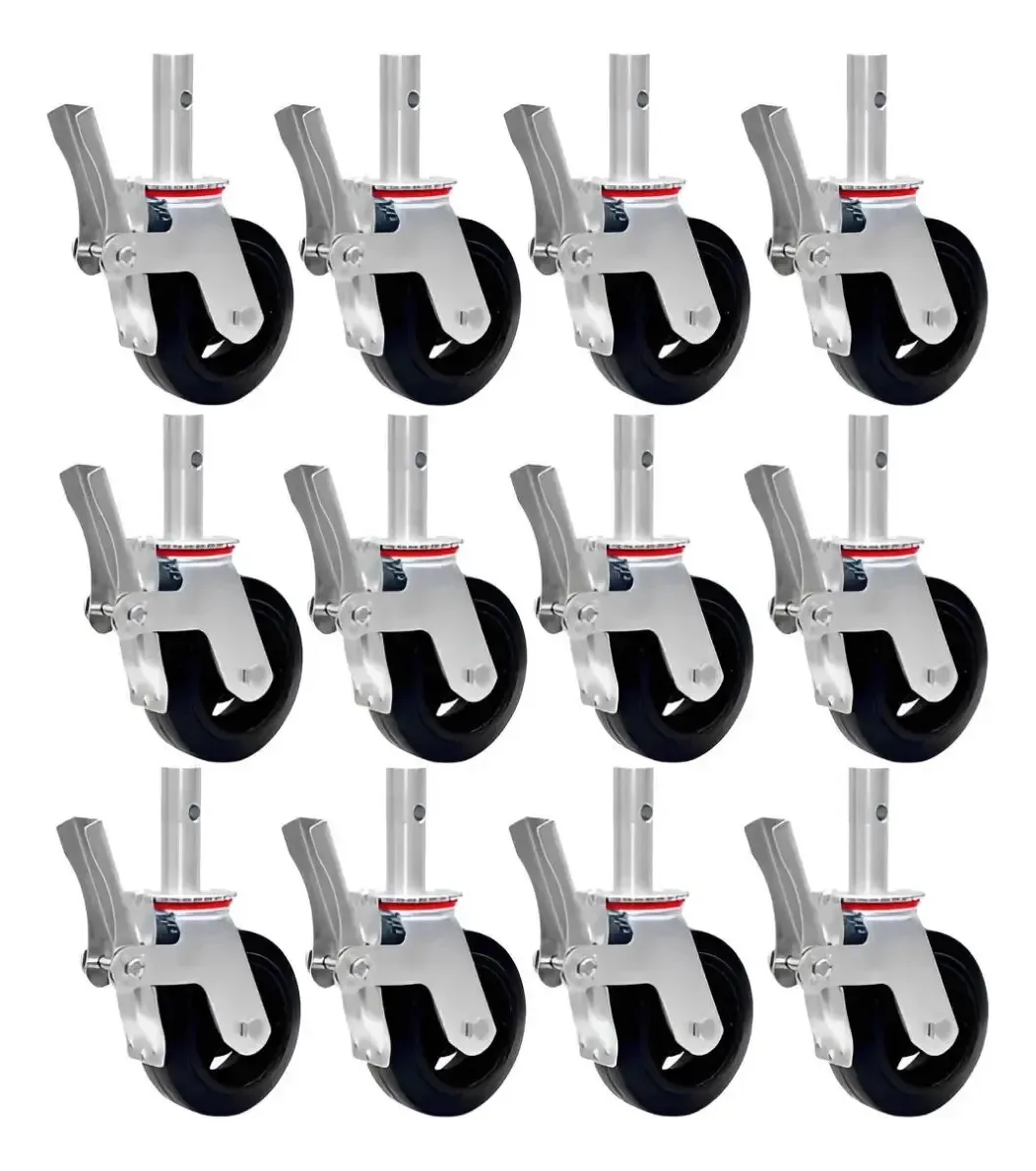 Kit Com 12 Rodízios Giratório Com Freio Para Andaime Jst