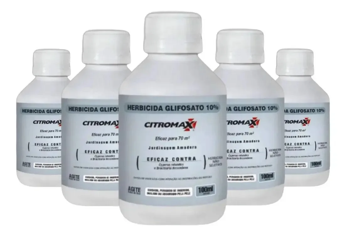 Kit 5 Unidades - Herbicida Glifosato 10% 100ml Citromax
