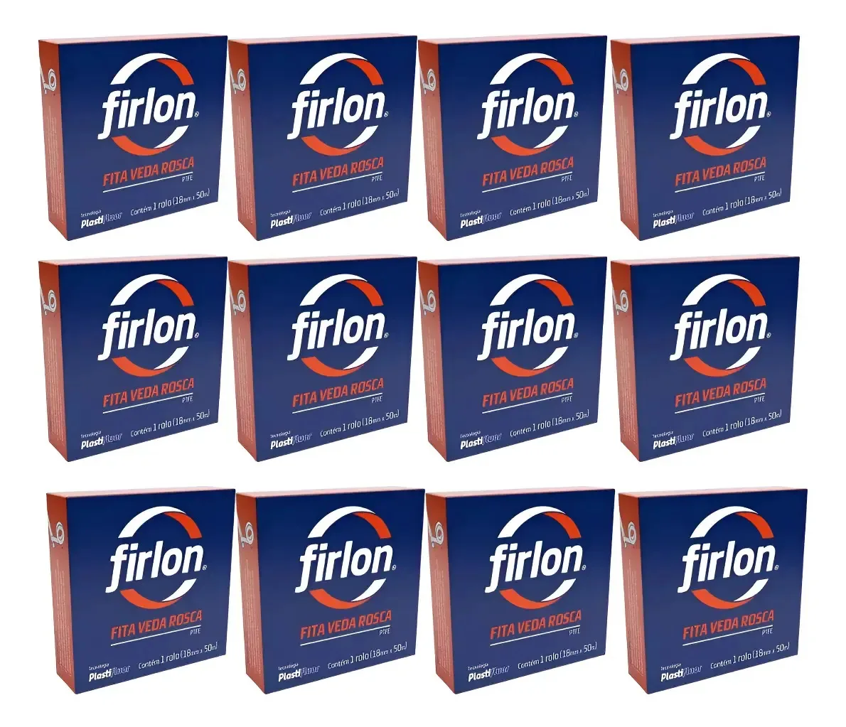 Kit 12 Unidades - Fita Veda Rosca 18x50 Firlon