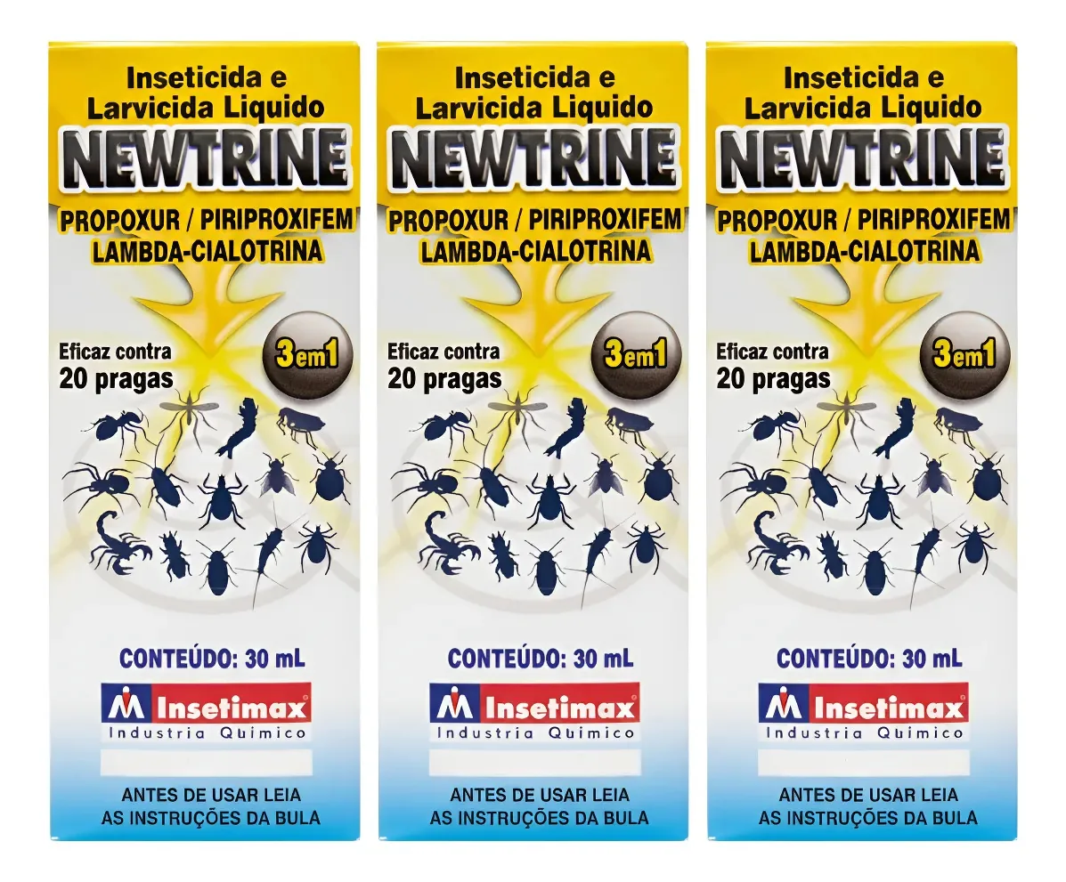 Kit 3 Und - Newtrine 30 Ml - Inseticida Veterinário