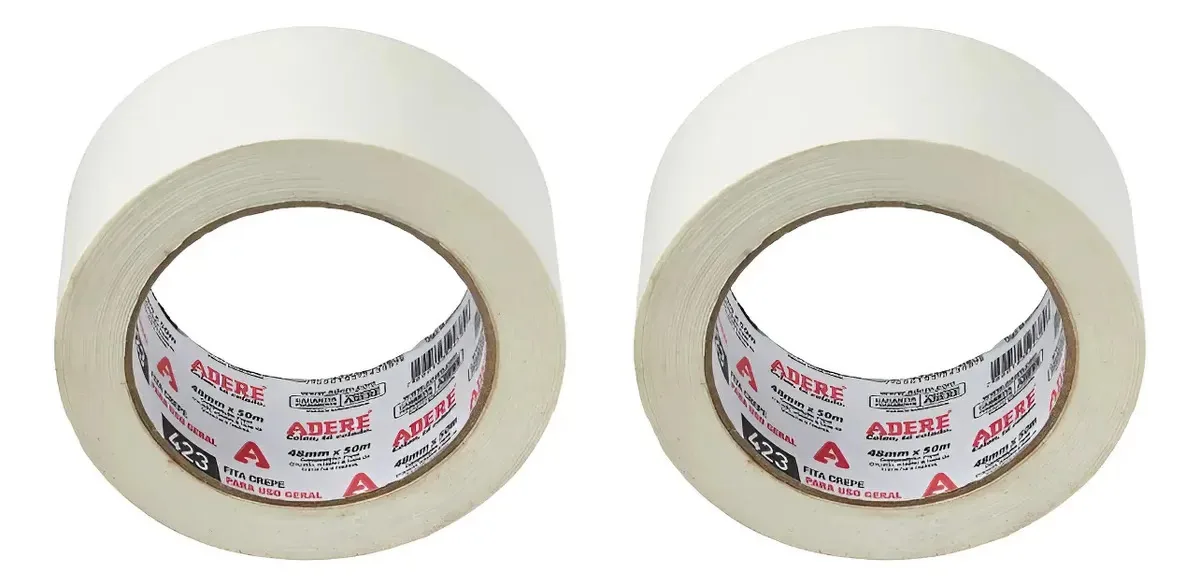 Kit 2 Fitas Crepe Larga 45mm X 50m Adere