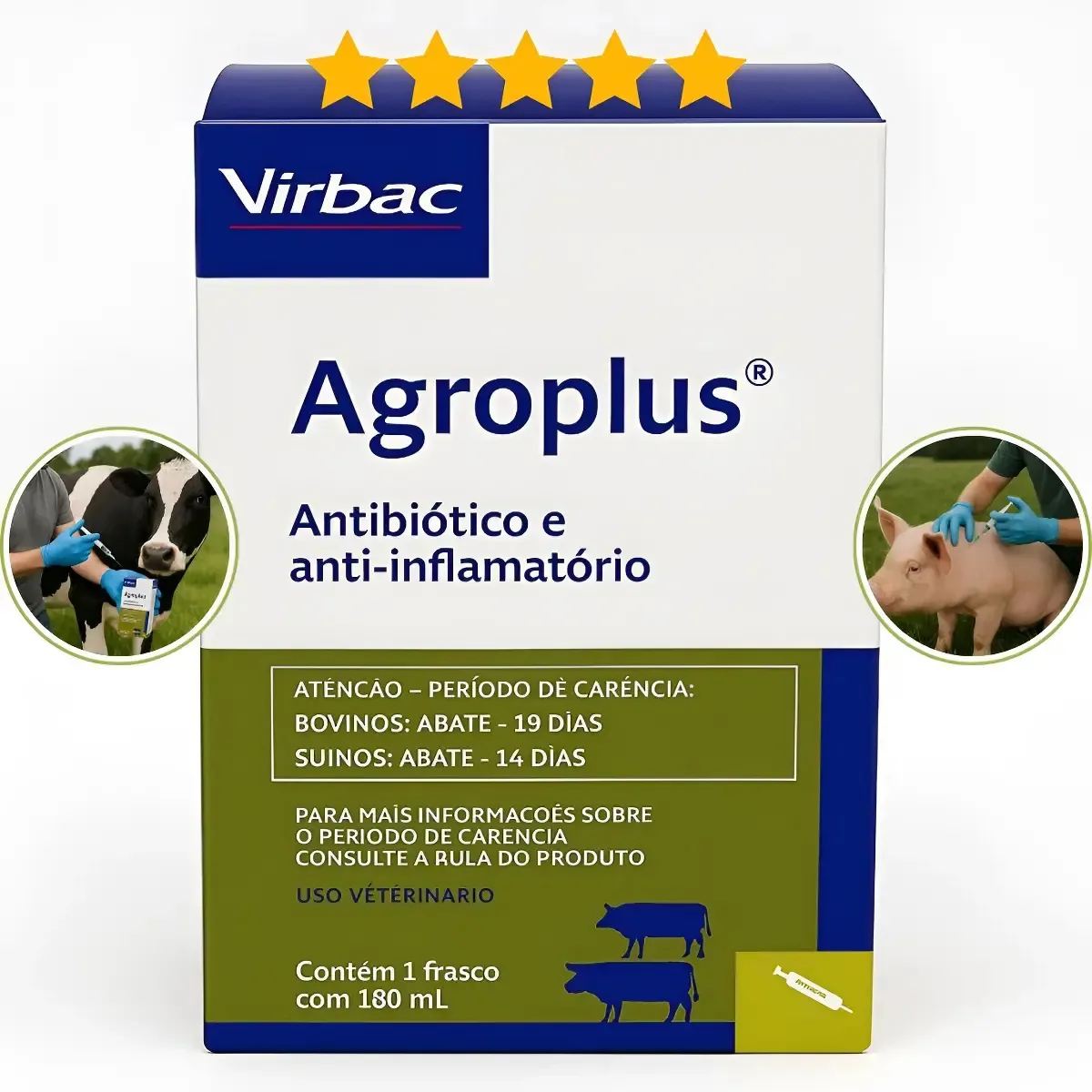 Virbac Agroplus 100 Ml Para Bovinos E Suínos