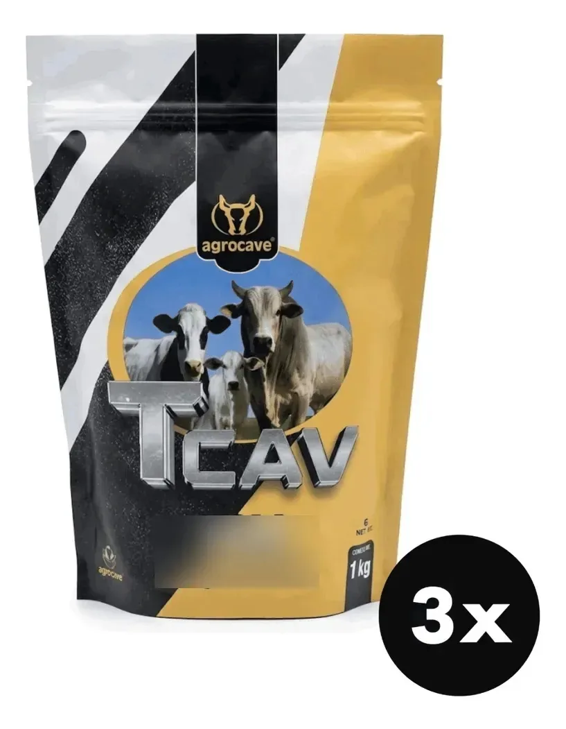 Kit 3 Agrocave Tcav Vcm 1kg Suplemento Bovinos