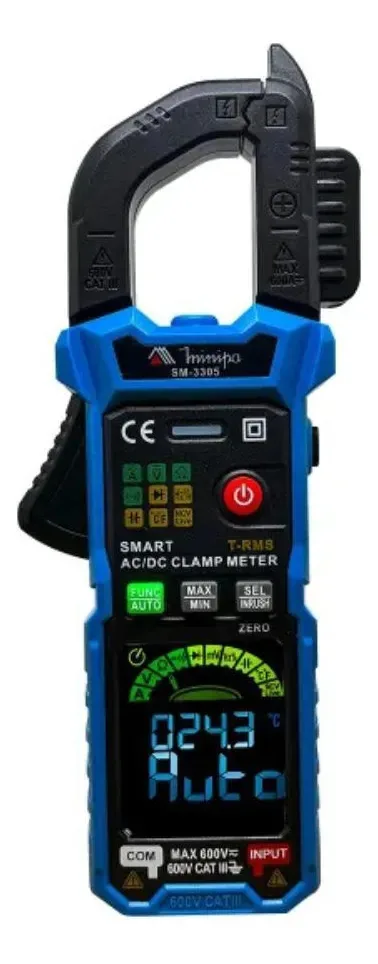 Alicate Amperímetro Digital True Rms 600v Sm-3305 Minipa