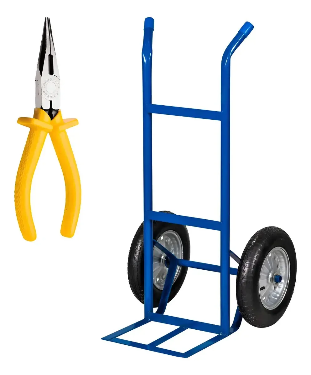 Carrinho De Carga Armazém 150kg Pneumático + Alicate