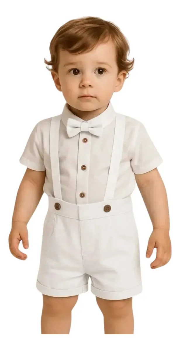 Roupa Batizado Bebê Menino Casamento Formatura Papilloo Cor Branco Tamanho P