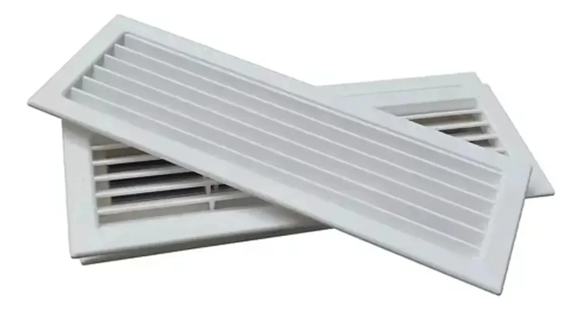 Grade Ventilação Retangular Encaixe 30x13 Exaustores Branco