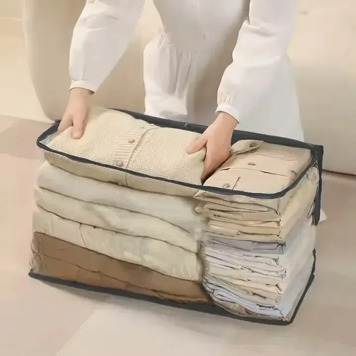 Capa de armazenamento e organização para armário dobrável, cor cinza de PVC