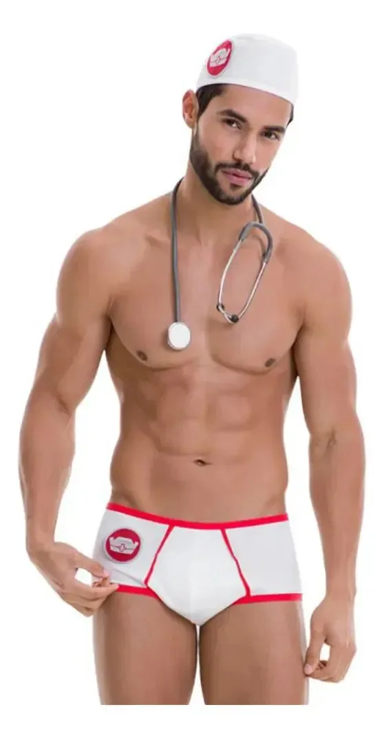 Cueca Fantasia De Médico Doutor Enfermeiro Masculino
