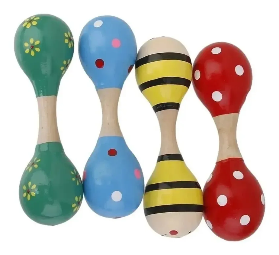 Maraca de madeira de dupla cor Artidix para crianças