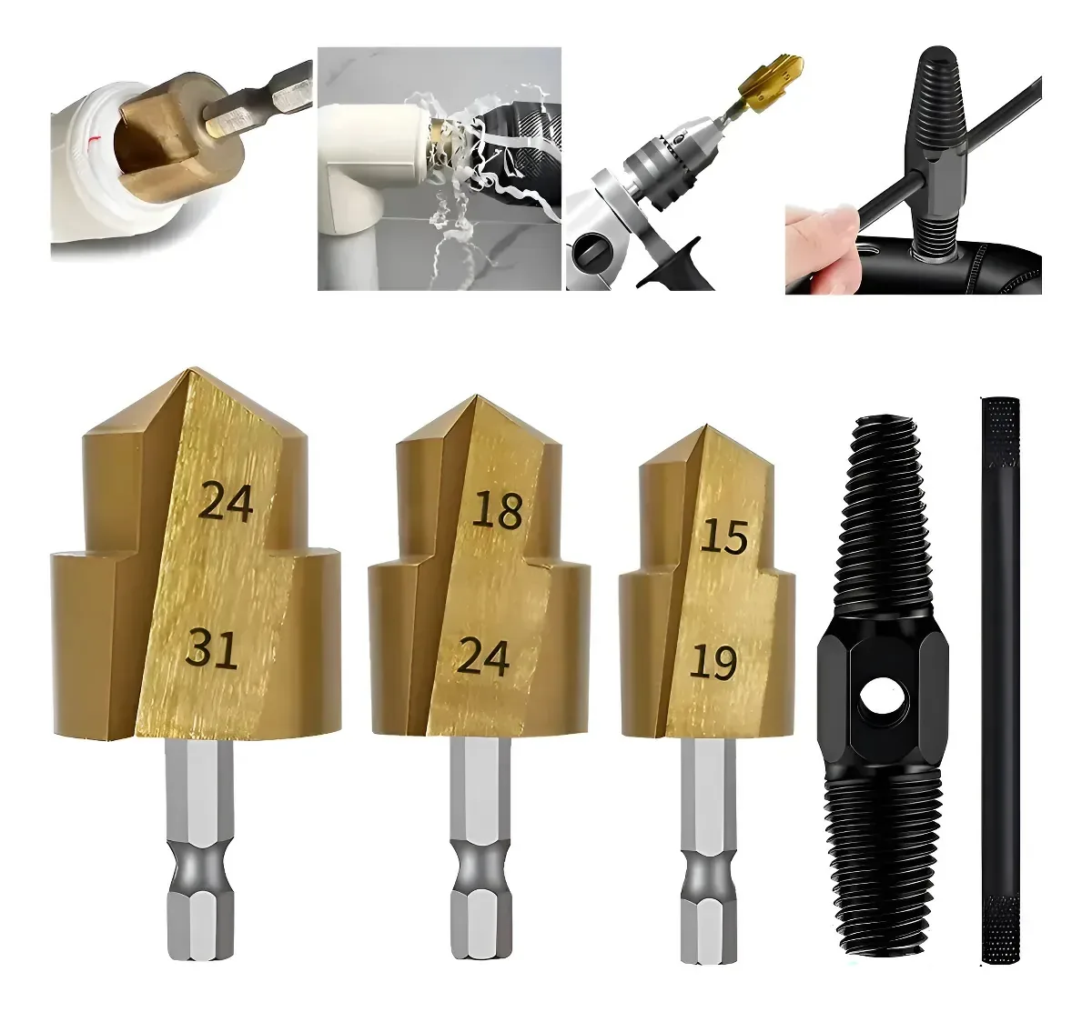 Conjunto de furadeiras escareadas escalonadas Ydcy para Ppr
