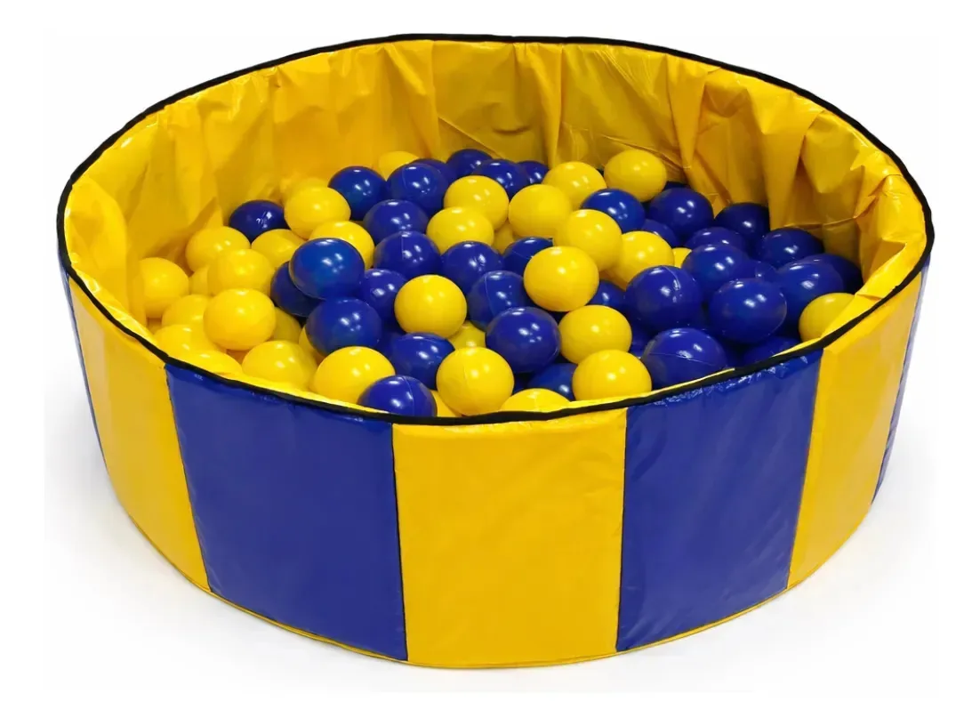 Piscina De Bolinhas Redonda Amarelo C Azul
