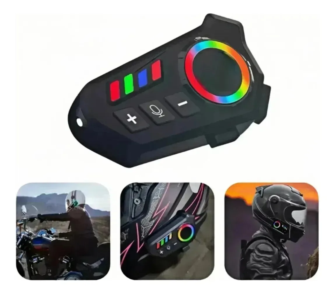 Capacete de motocicleta Bluetooth Headset Intercom 2 microfones