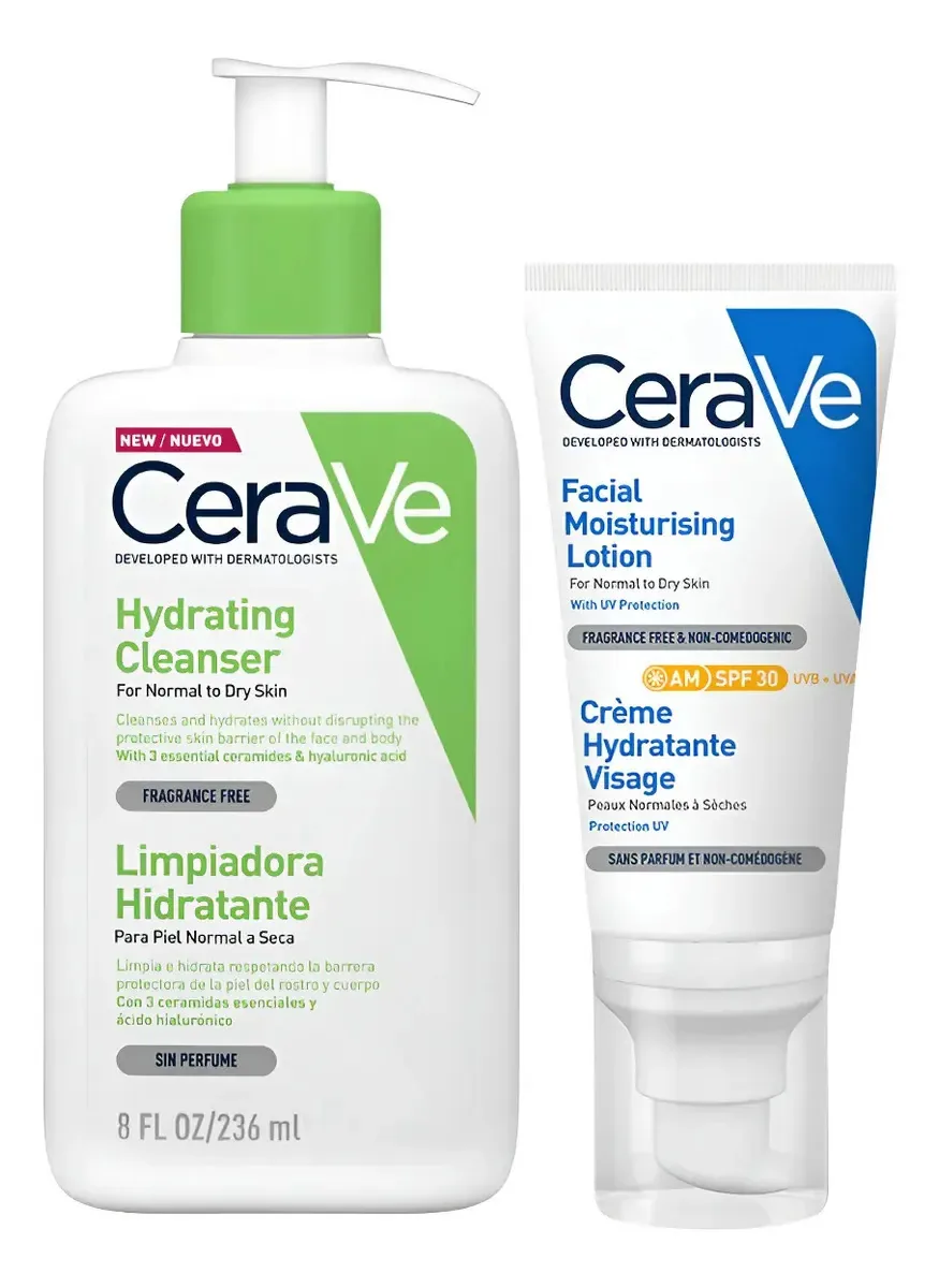 Kit Cerave Limpeza Facial + Loção Hidratante Facial Fp30