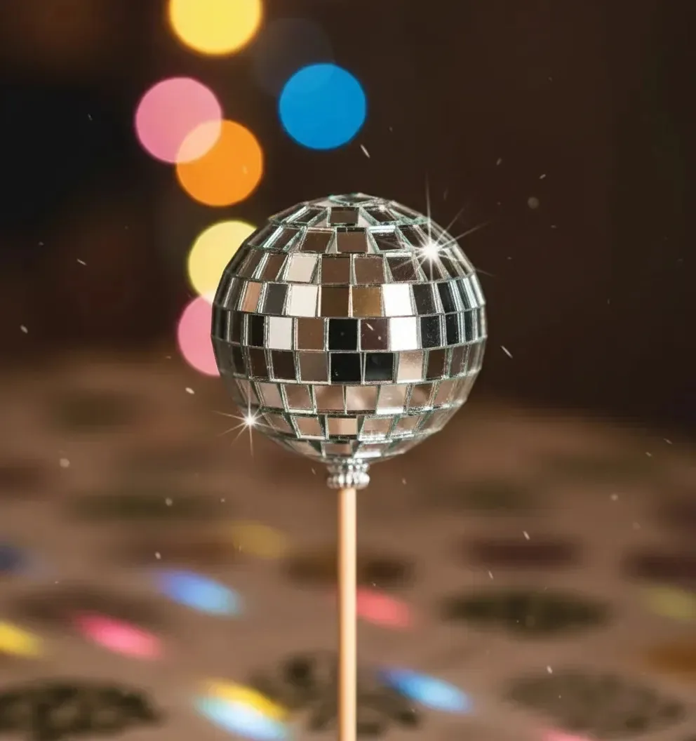 12 esferas de disco retrô prateadas, 3 tamanhos, decoram bolos, esferas de disco retrô prateadas
