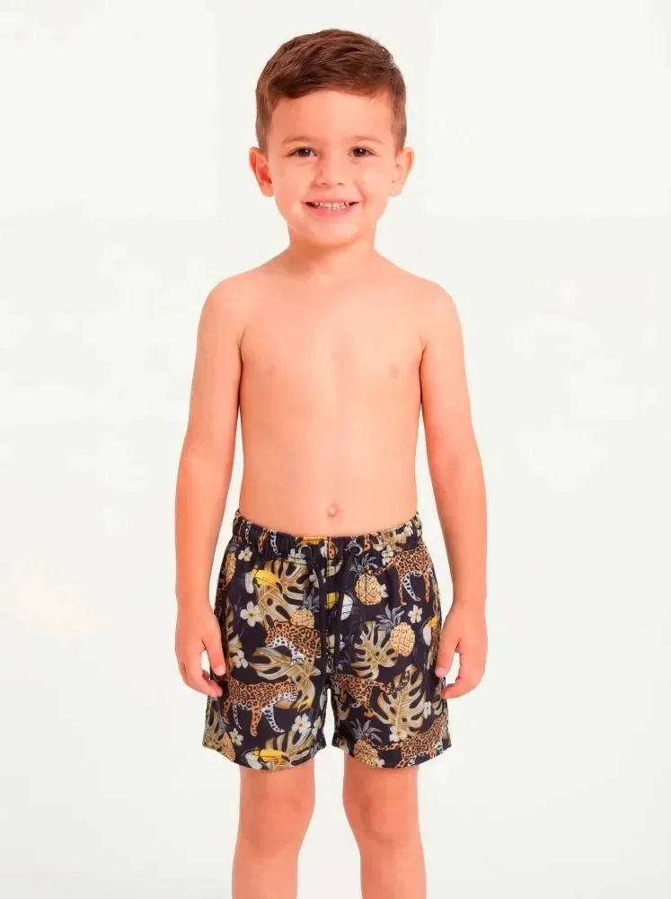 Maiô estampado preto para menino tamanho 6 anos