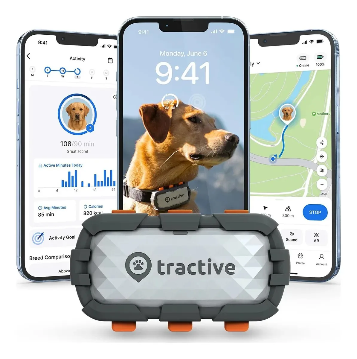 Rastreador GPS Tractive Xl para cães | Vital And Monitoring