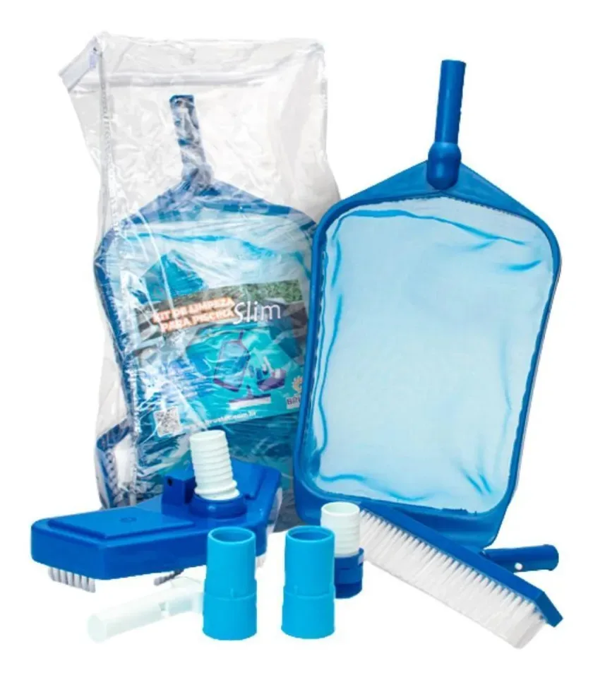 Kit De Acessórios Para Limpeza De Piscina Slim - Brustec
