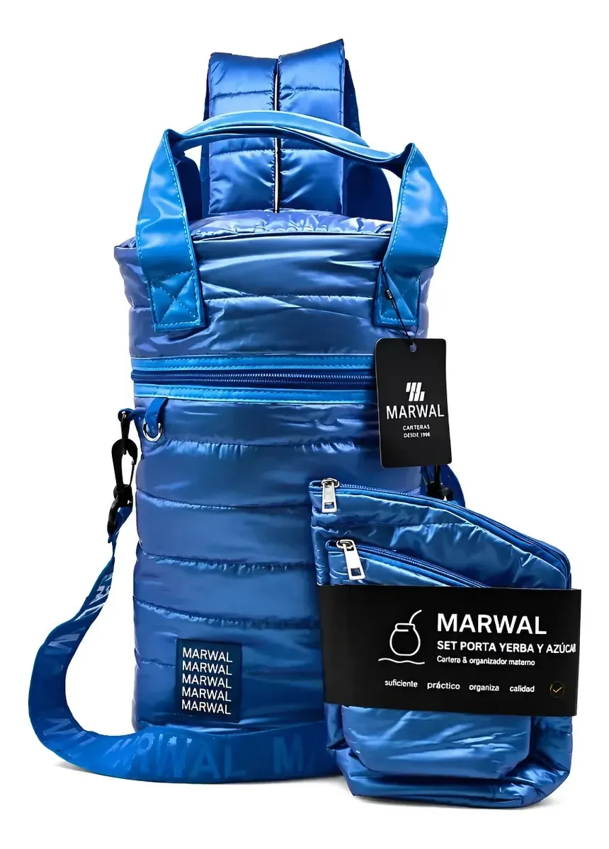 Mochila Matera Marwal com bolsas azuis metálicas