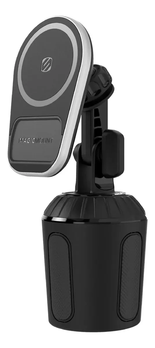 Carregador magnético sem fio de 15 w, porta-copos automático, preto