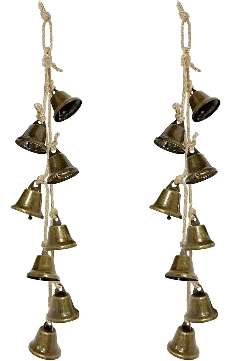Campainha de bronze vintage com 8 sinos