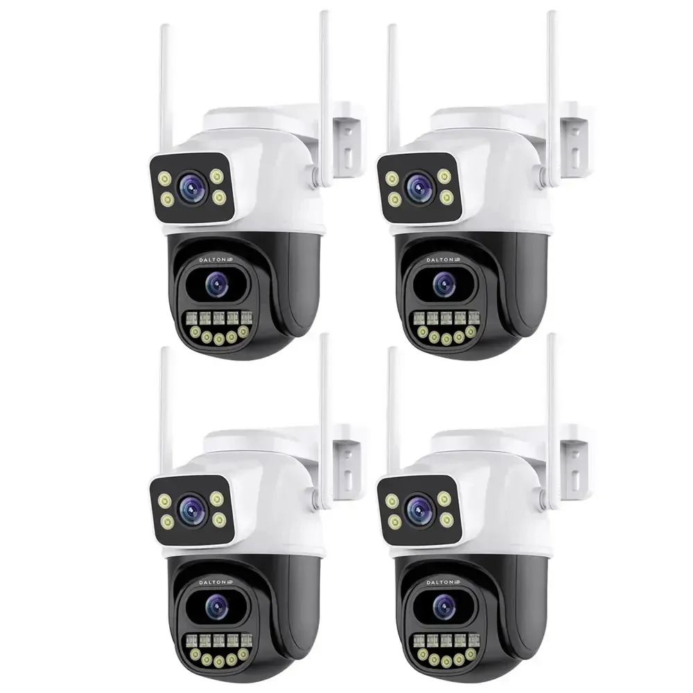 4 câmeras de segurança externas/internas duplas Dalton Leds 4k brancas e pretas DA-Cam07