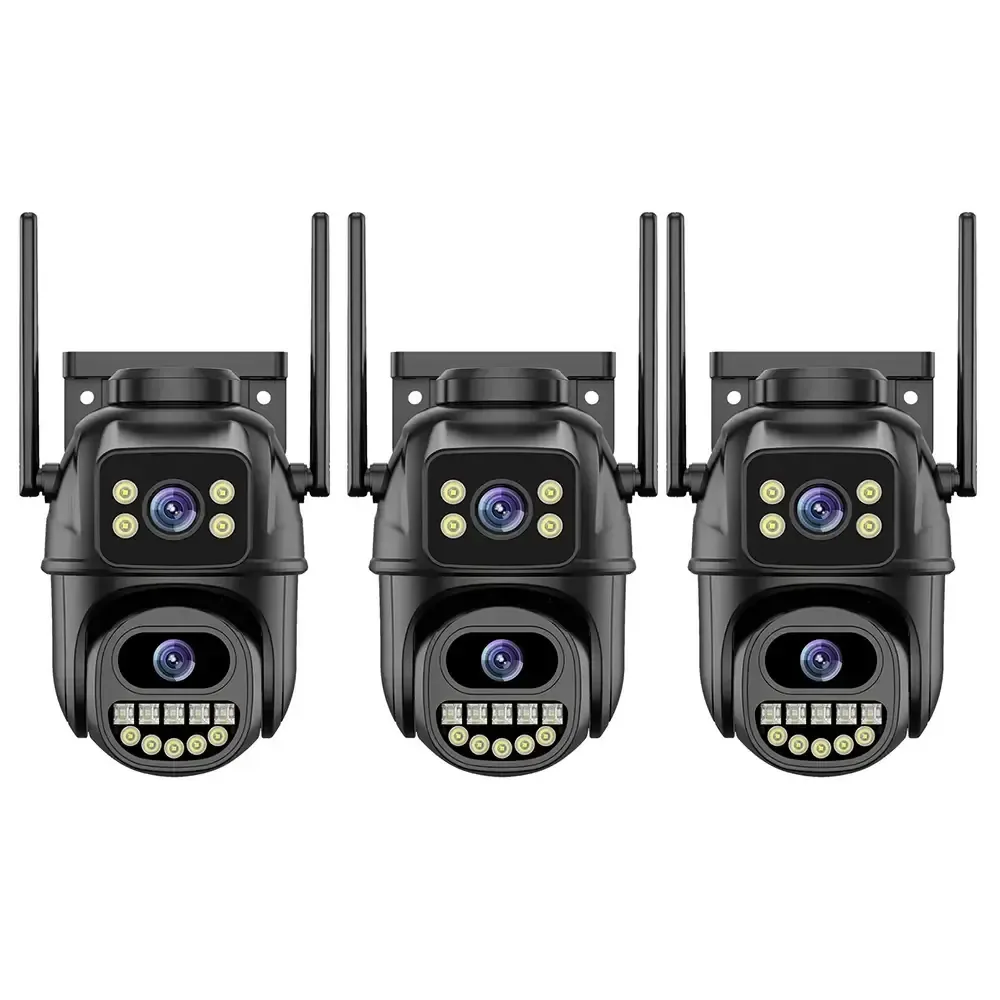 3 câmeras de segurança externas/internas duplas Dalton Leds 4k Black DA-Cam08