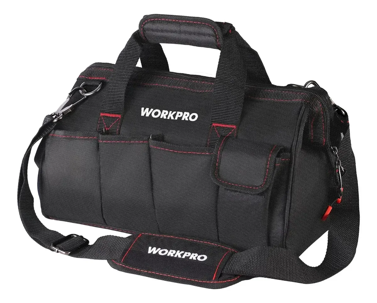 Bolsa de ferramentas organizadora preta Workpro de 14 polegadas