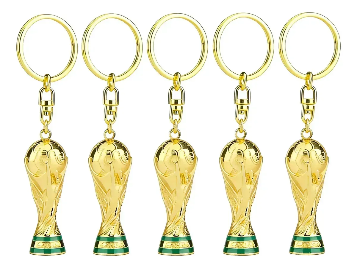 Shd, 5 peças, troféu da Copa do Mundo, chaveiro, equipe de futebol, ouro, 5 chaveiros, troféu da Copa do Mundo de Futebol, troféu da Copa do Mundo