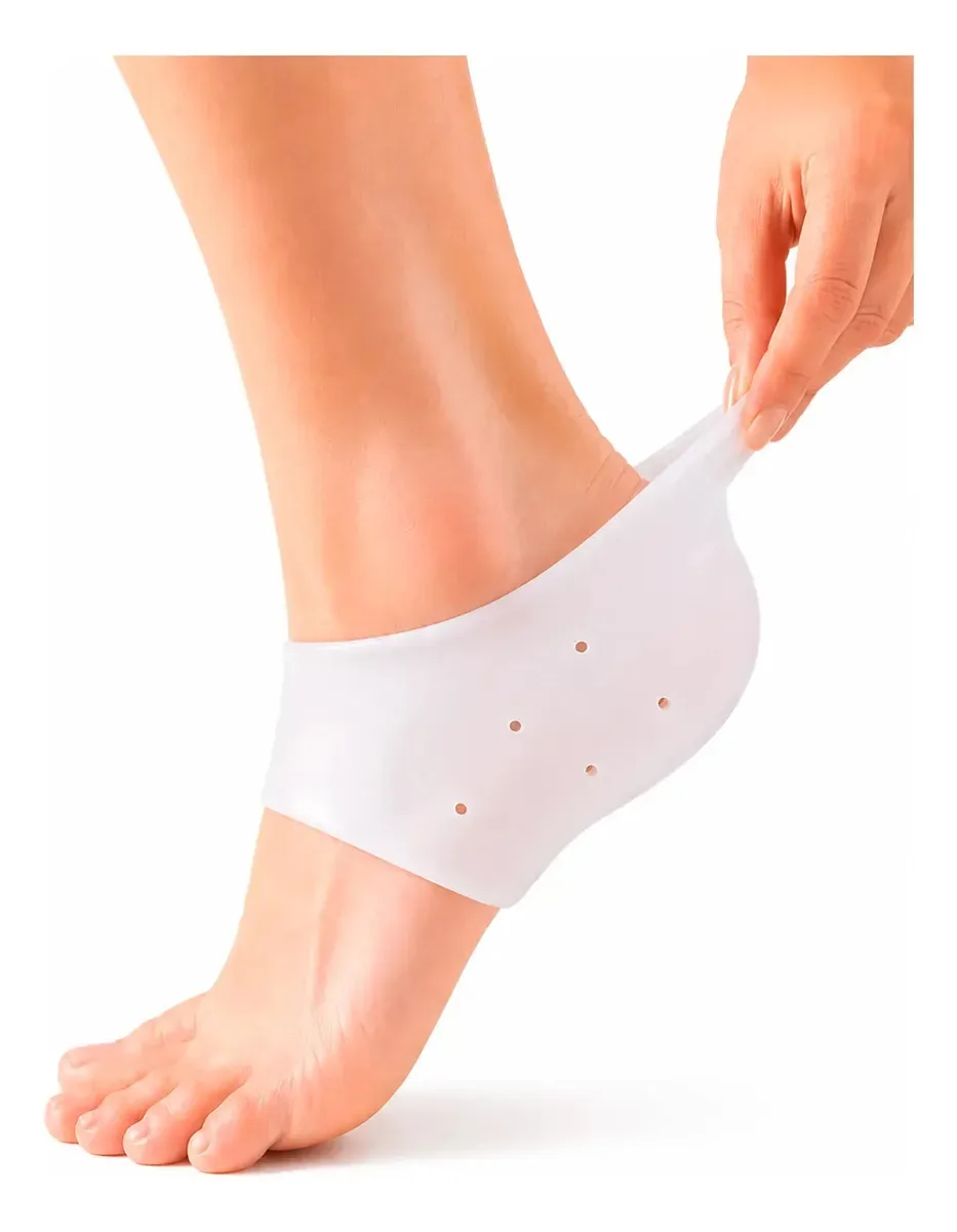 Almofada de calcanhar única branca reutilizável de silicone antifissuras