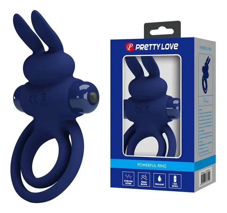 Anel vibratório Darey Vibrating Rabbit cor azul