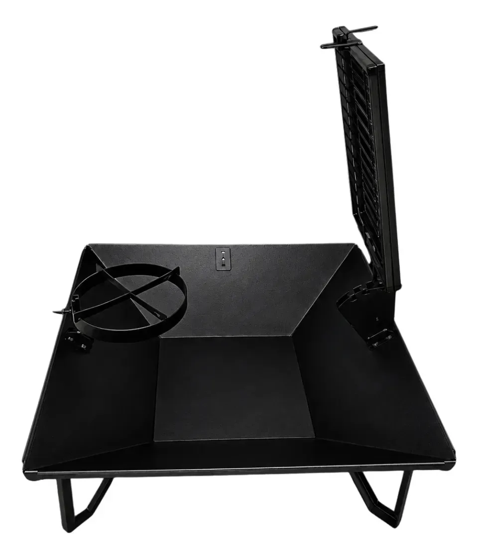 Fogão quadrado com torrador, suporte para livros e discos
